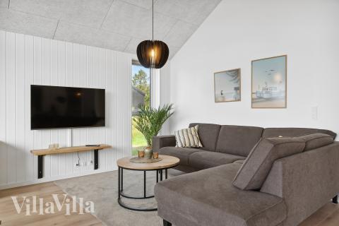 Die Couchecke im Luxusferienhaus Nr. 906 in Fünen und seine Inseln.