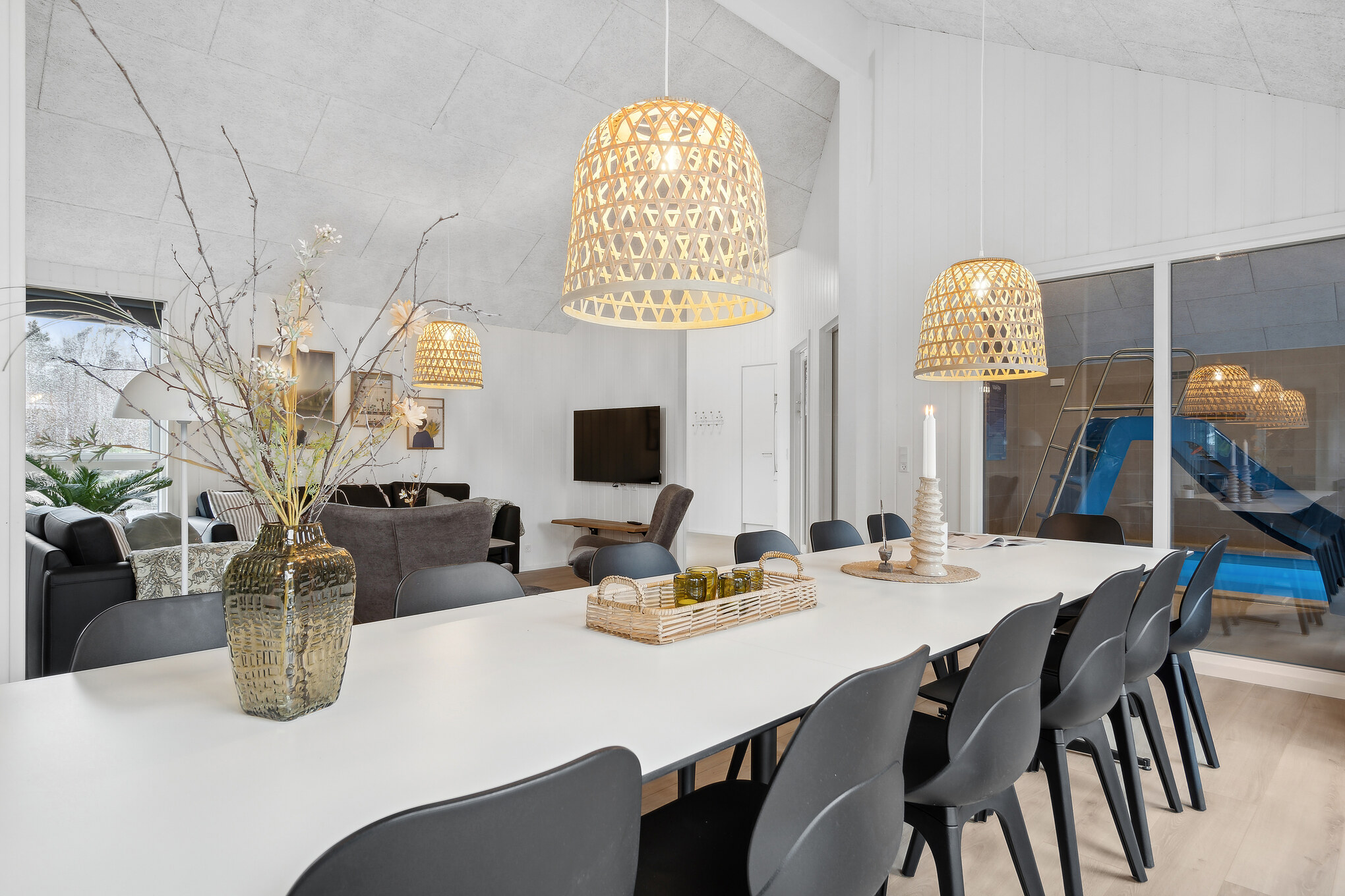 Aufenthaltsraum mit Platz für 20 im Luxusferienhaus Nr. 911.