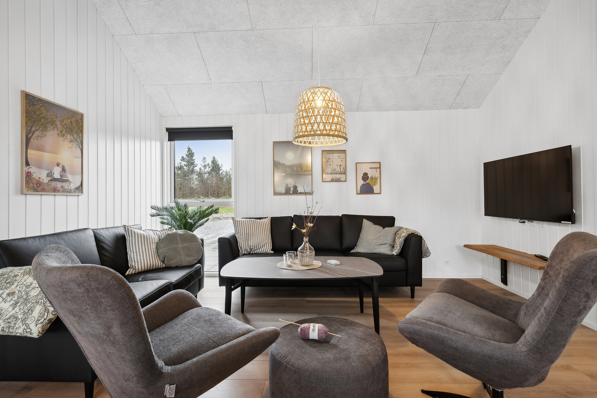 Die Couchecke im Luxusferienhaus Nr. 911 in Lolland/Falster/Mön.