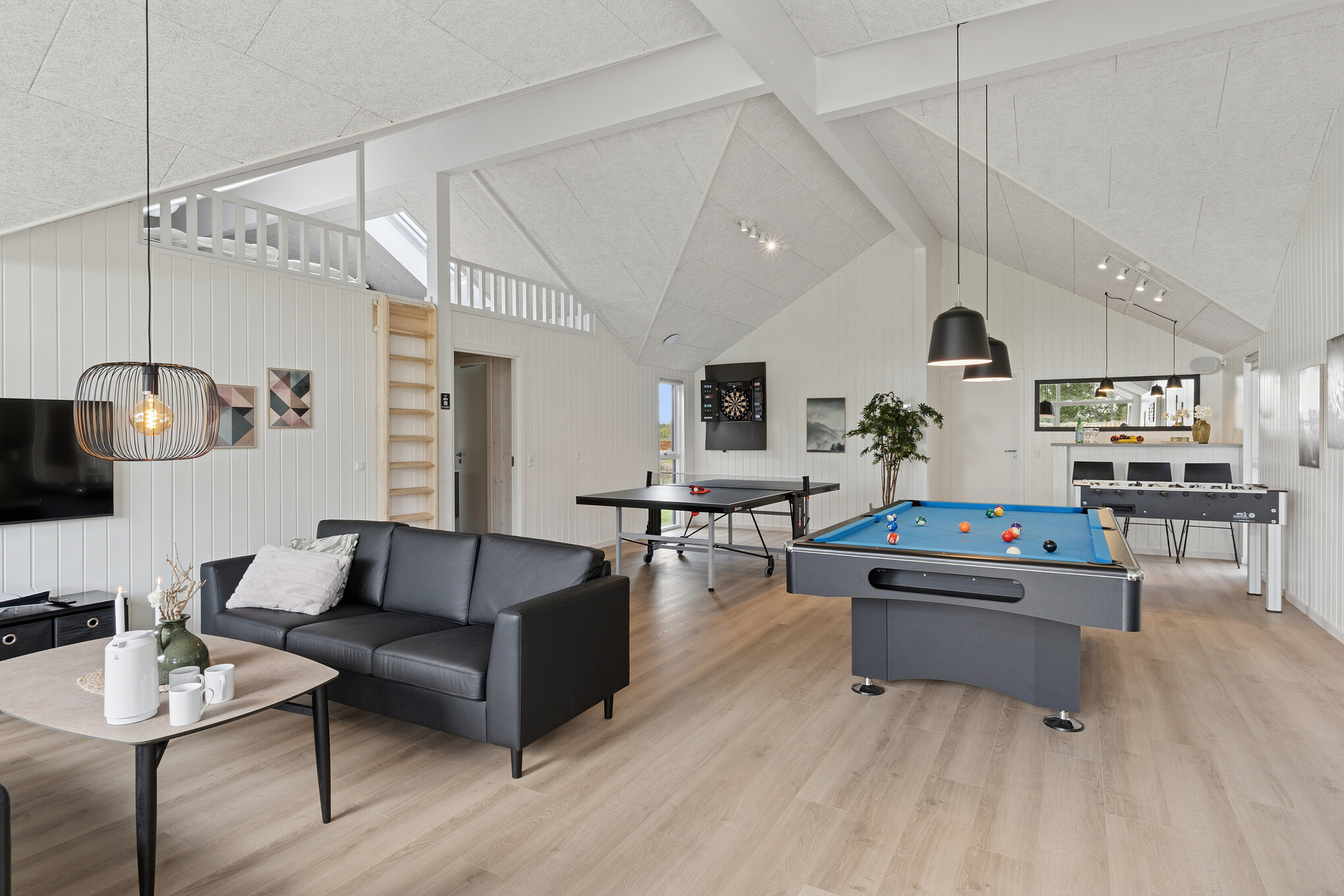 Das Luxusferienhaus 699 für 26 Personen hat einen großen Aktivitätsraum mit u. a. Billard und Darts