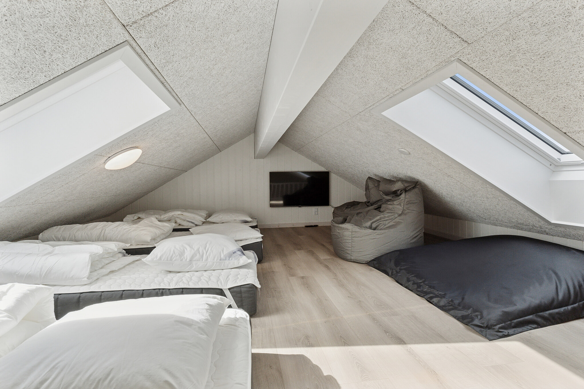 Einige der 26 Schlafgelegenheiten befinden sich im Luxusferienhaus Nr. 699 auf dem ausgebauten Dachboden