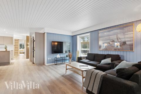 In der Sofalandschaft des Ferienhauses Nr. 926 kann man es richtig gemütlich machen.