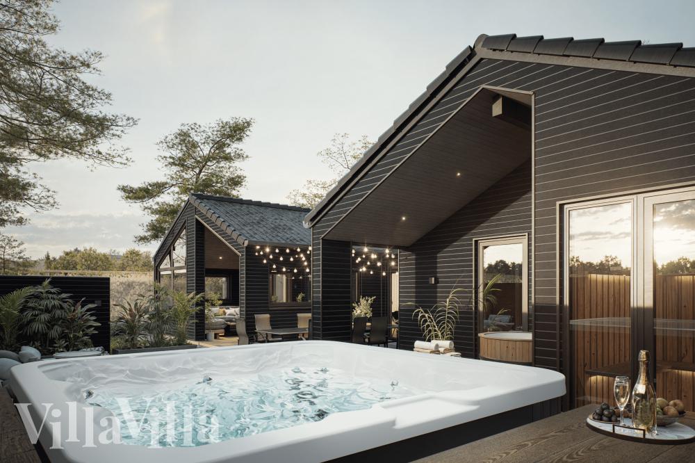 Genießen Sie den warmen Whirlpool im Luxusferienhaus Nr. 919 in Fünen und seine Inseln