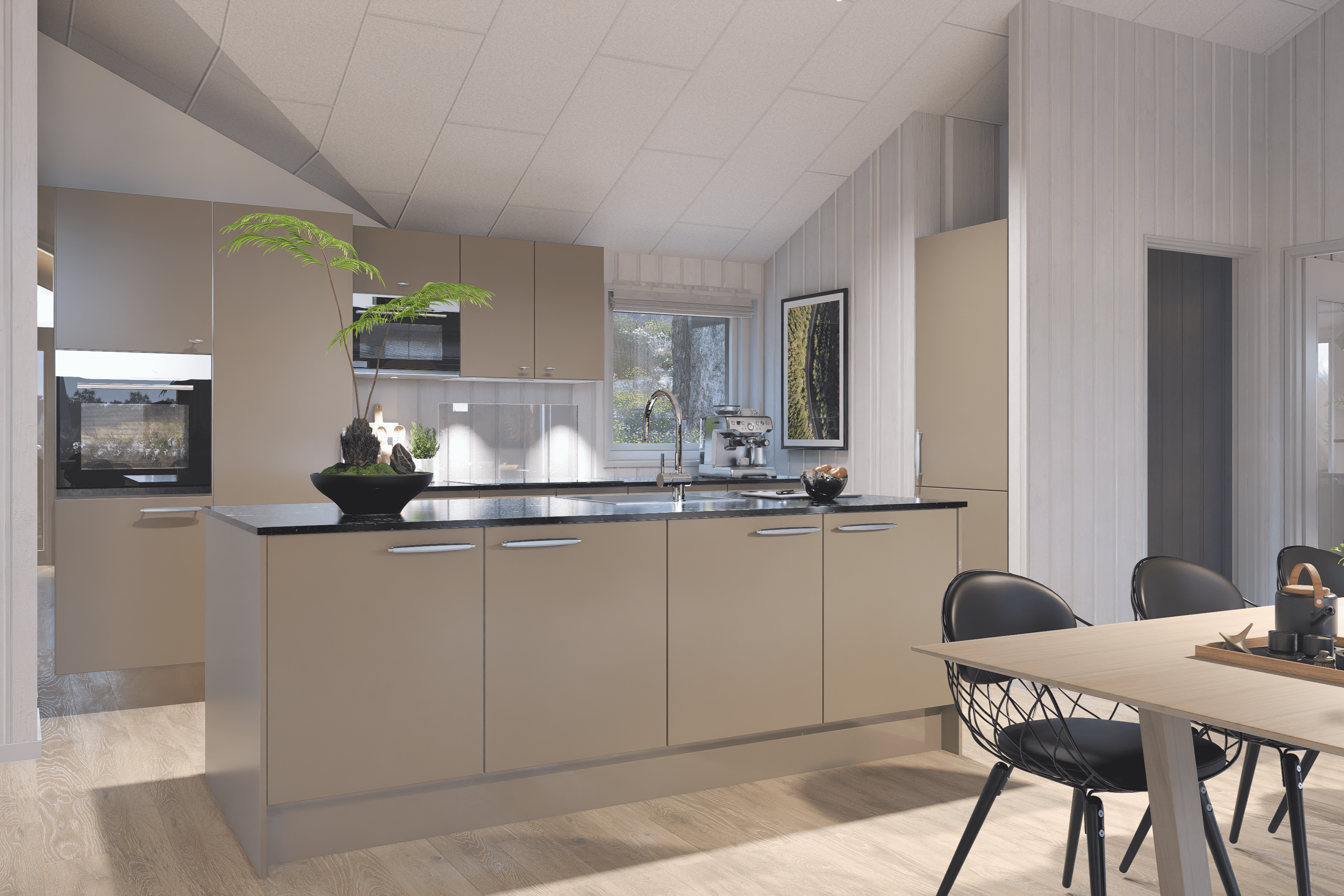 Die Küche in dem Luxusferienhaus Nr. 919 ist so gut ausgestattet, dass man problemlos Mahlzeiten für 12 Personen zubereiten kann.