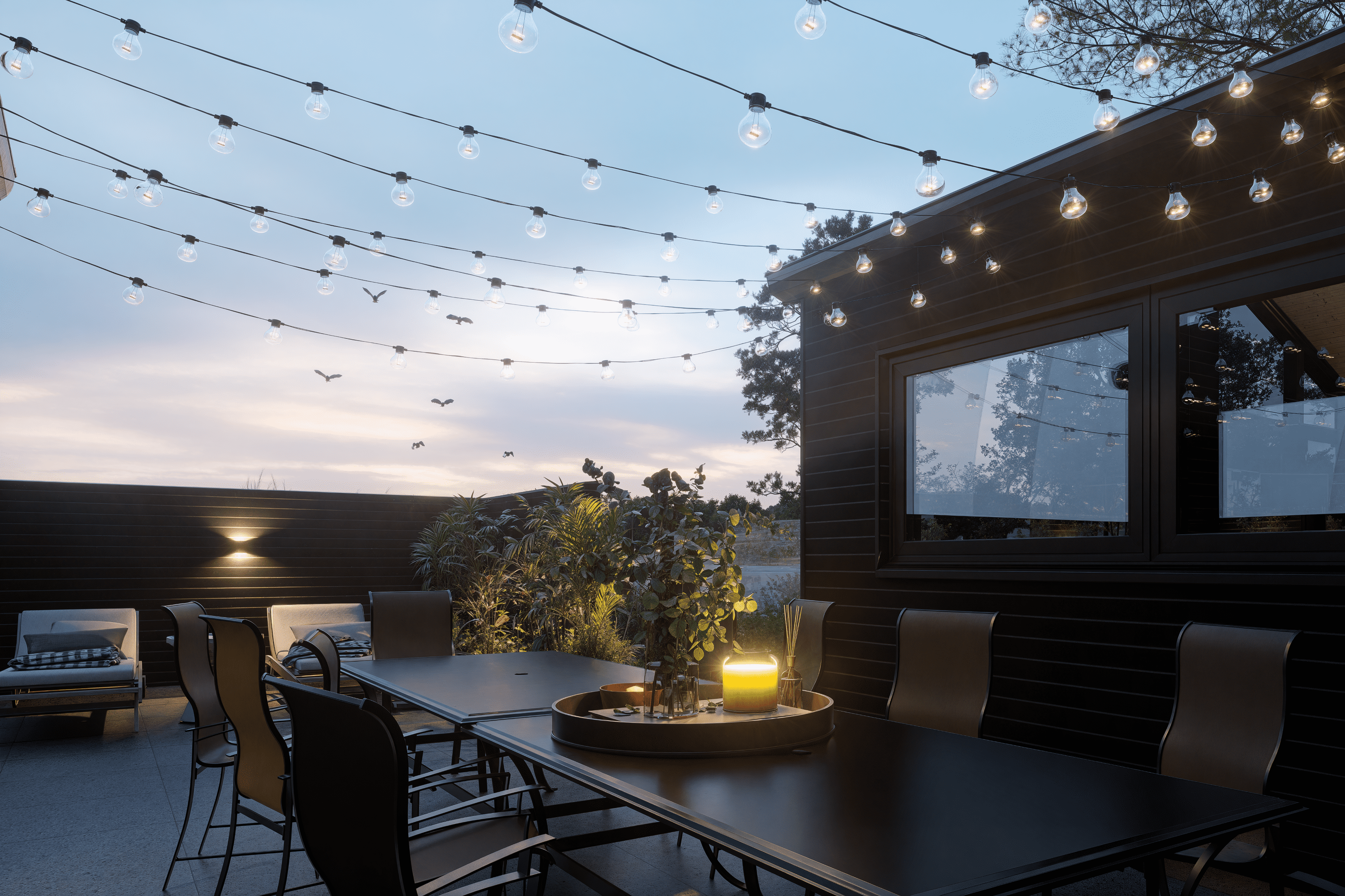 Genießen Sie einen Grillabend auf der Terrasse des Luxusferienhauses Nr. 919 in Fünen und seine Inseln