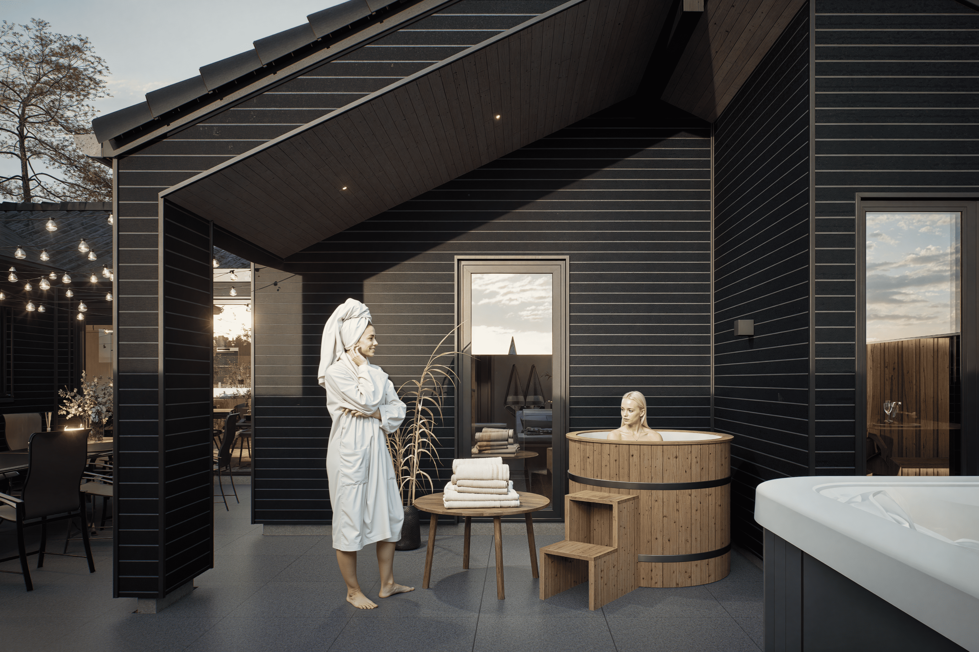 Das Luxusferienhaus Nr. 919 bietet u. a. einen tollen Whirlpool