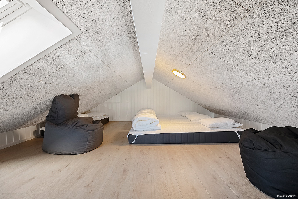 Einige der 24 Schlafgelegenheiten befinden sich im Luxusferienhaus Nr. 901 auf dem ausgebauten Dachboden