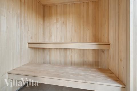 Genießen Sie die heiße Sauna im Luxusferienhaus Nr. 912 für 18 Personen