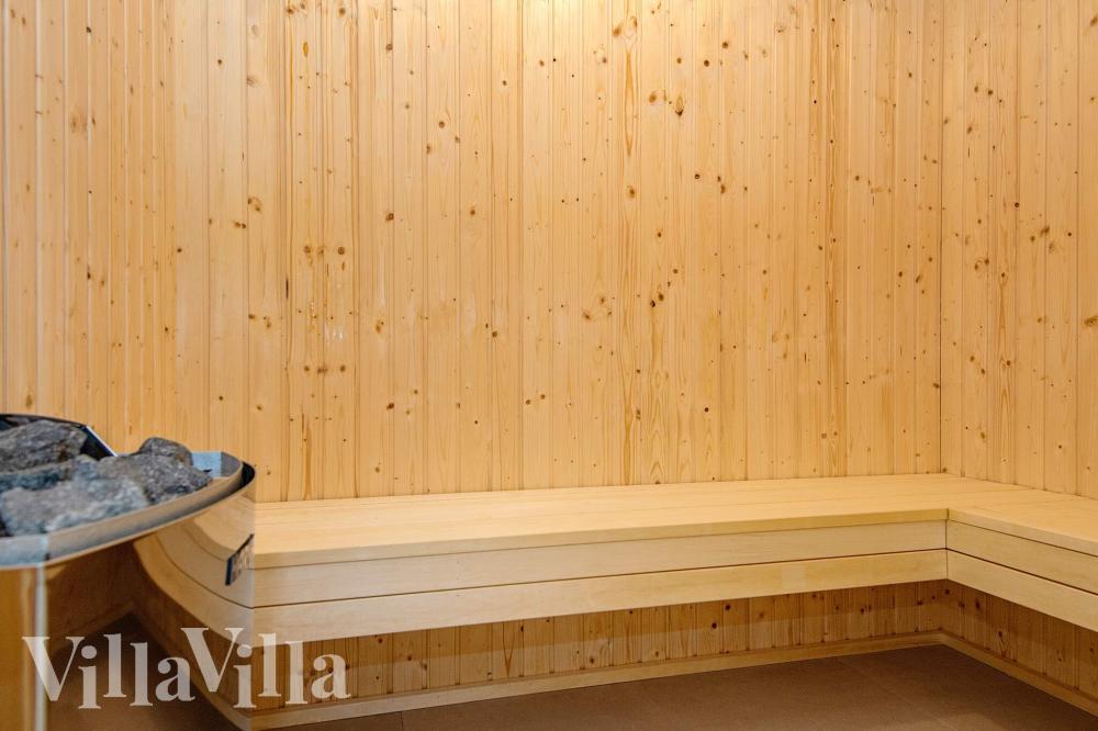 Genießen Sie die heiße Sauna im Luxusferienhaus Nr. 939 für 16 Personen