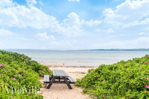 Der Strand in der Nähe von Luxusferienhaus Nr. 940.