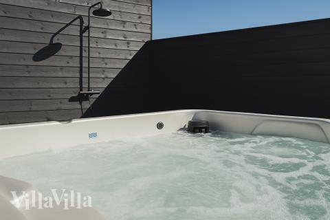 Genießen Sie den warmen Whirlpool im Luxusferienhaus Nr. 922 in Fünen und seine Inseln