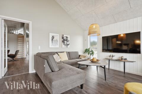 Die Couchecke im Luxusferienhaus Nr. 916 in Fünen und seine Inseln.