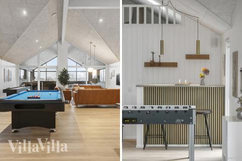 Das Luxusferienhaus 910 für 30 Personen hat einen großen Aktivitätsraum mit u. a. Billard und Darts