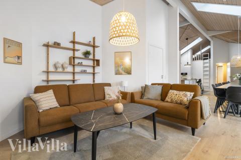 Die Couchecke im Luxusferienhaus Nr. 196 in Nordjütland.