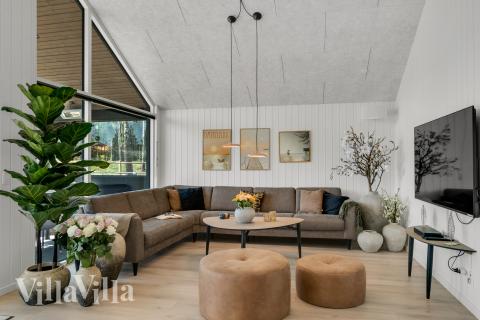 Die Couchecke im Luxusferienhaus Nr. 929 in Westjütland.