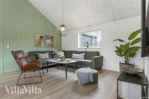 Die Couchecke im Luxusferienhaus Nr. 814 in Ostjütland.