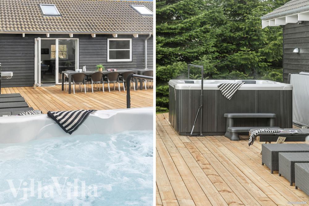Genießen Sie den warmen Whirlpool im Luxusferienhaus Nr. 251 in Lolland/Falster/Mön