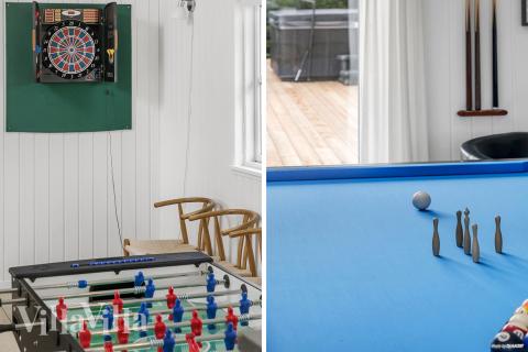 Aktivitätsraum im Luxusferienhaus Nr. 251 mit 7 Schlafzimmern und Platz für 20 Gäste.