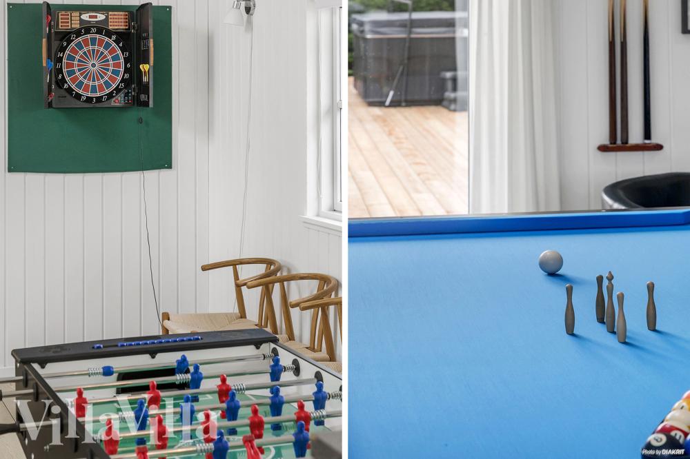 Aktivitätsraum im Luxusferienhaus Nr. 251 mit 7 Schlafzimmern und Platz für 20 Gäste.
