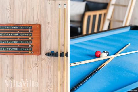 Das Luxusferienhaus 322 für 18 Personen hat einen großen Aktivitätsraum mit u. a. Billard und Darts