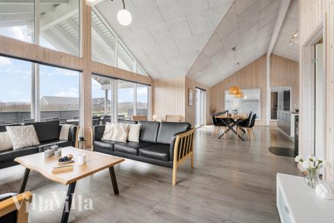 Die Couchecke im Luxusferienhaus Nr. 322 in Fünen und seine Inseln.