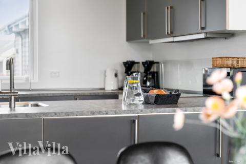 Die Küche im Luxusferienhaus Nr. 322 ist gut eingerichtet.