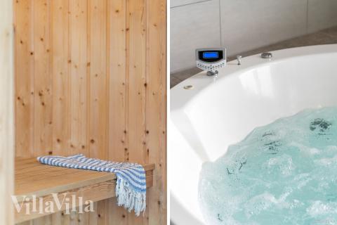 Genießen Sie den warmen Whirlpool im Luxusferienhaus Nr. 322 in Fünen und seine Inseln