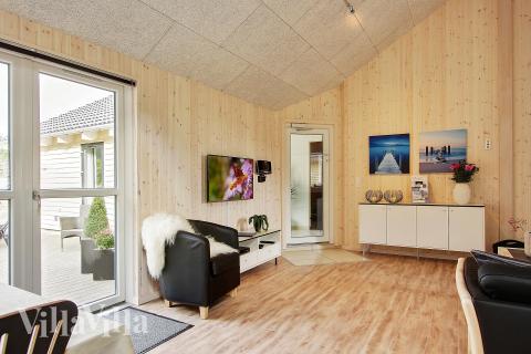 Die Couchecke im Luxusferienhaus Nr. 330 in Ostjütland.