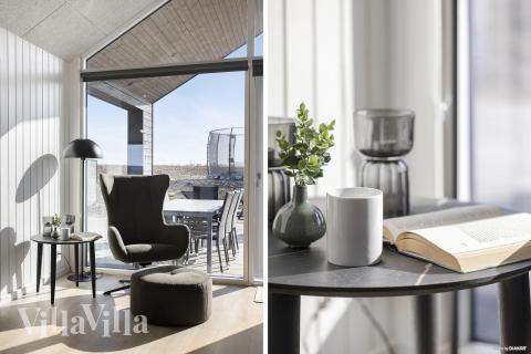 Die Couch im Luxusferienhaus Nr. 907 in Fünen und seine Inseln lädt zu Gesellschaftsspielen oder zu Kinoabenden ein.