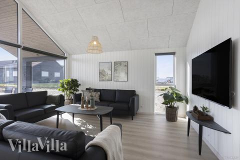 Die Couchecke im Luxusferienhaus Nr. 907 in Fünen und seine Inseln.