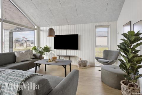 Die Couchecke im Luxusferienhaus Nr. 916 in Fünen und seine Inseln.