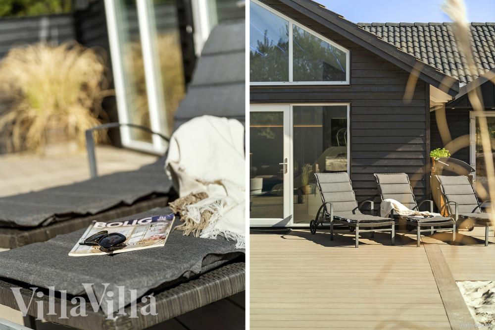 Genießen Sie einen Grillabend auf der Terrasse des Luxusferienhauses Nr. 273 in Westjütland