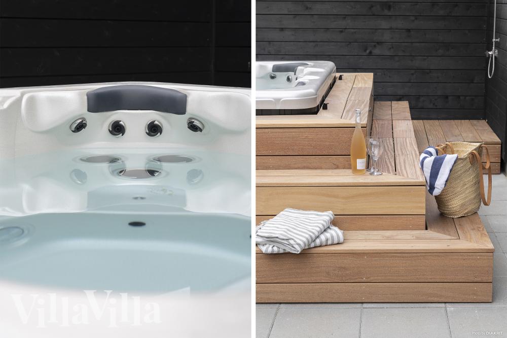 Genießen Sie den warmen Whirlpool im Luxusferienhaus Nr. 918 in Westjütland