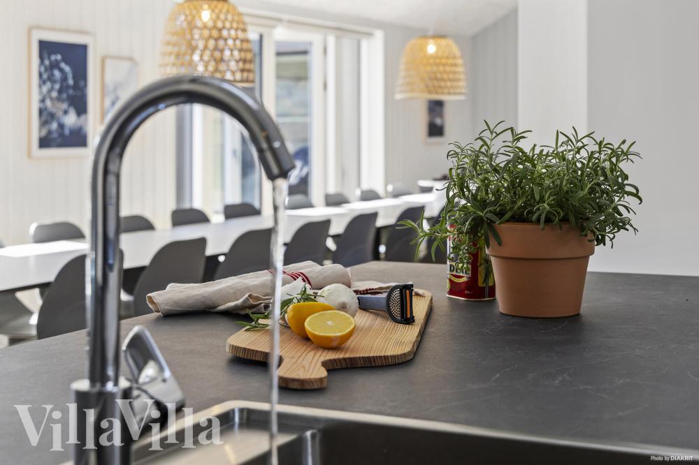 Die Küche im Luxusferienhaus Nr. 822 ist gut eingerichtet.