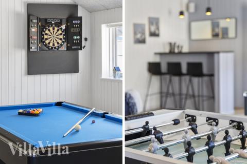 Das Luxusferienhaus 824 für 20 Personen hat einen großen Aktivitätsraum mit u. a. Billard und Darts