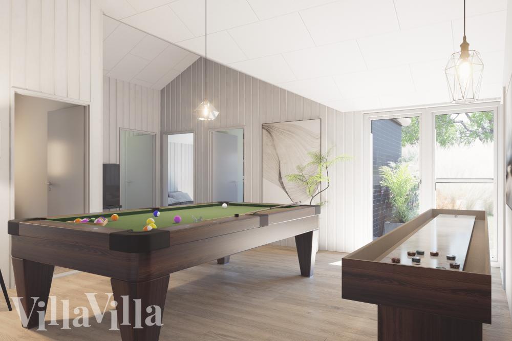 Neben den vielen schönen Stunden, die man im Poolbereich des Hauses verbringen kann, bietet das Luxusferienhaus 958 auch Spielevergnügen bei Billard/Tischtennis und Darts