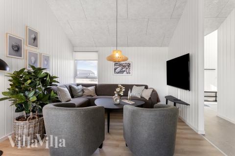 Die Couchecke im Luxusferienhaus Nr. 917 in Fünen und seine Inseln.