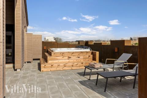 Genießen Sie den warmen Whirlpool im Luxusferienhaus Nr. 917 in Fünen und seine Inseln