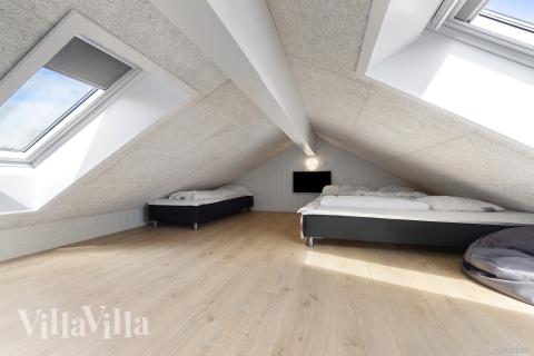Einige der 16 Schlafgelegenheiten befinden sich im Luxusferienhaus Nr. 560 auf dem ausgebauten Dachboden