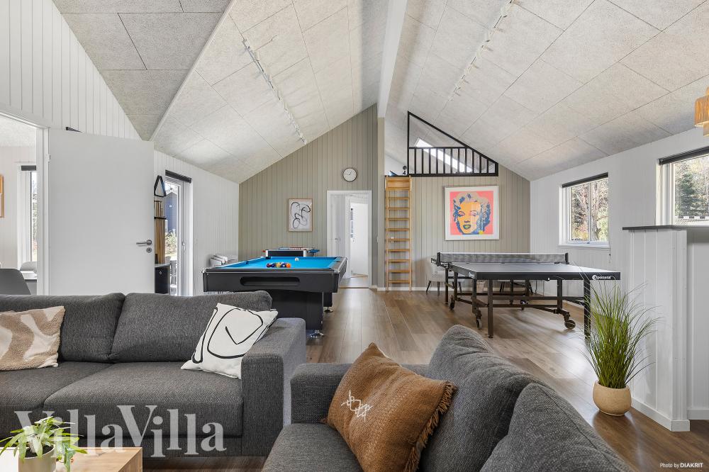 Das Luxusferienhaus 351 für 22 Personen hat einen großen Aktivitätsraum mit u. a. Billard und Darts