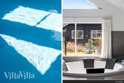 Genießen Sie den warmen Whirlpool im Luxusferienhaus Nr. 351 in Nordseeland