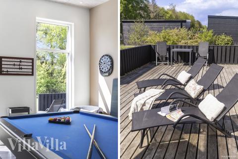 Das Luxusferienhaus 946 für 12 Personen hat einen großen Aktivitätsraum mit u. a. Billard und Darts