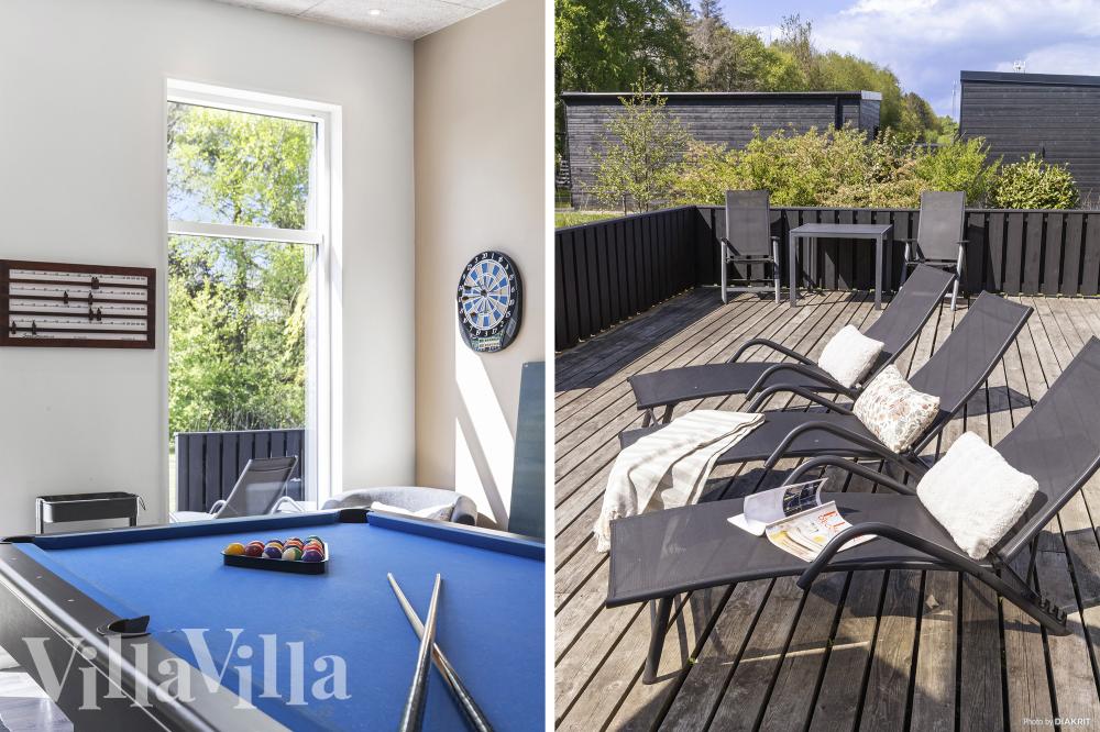 Das Luxusferienhaus 946 für 12 Personen hat einen großen Aktivitätsraum mit u. a. Billard und Darts