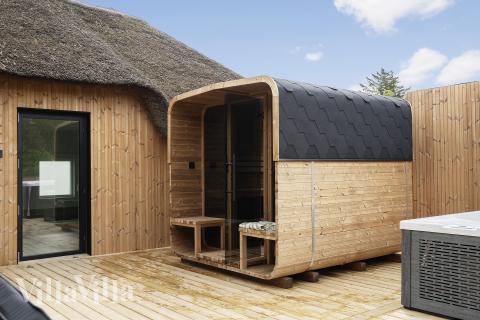 Die Sauna im Luxusferienhaus Nr. 557.
