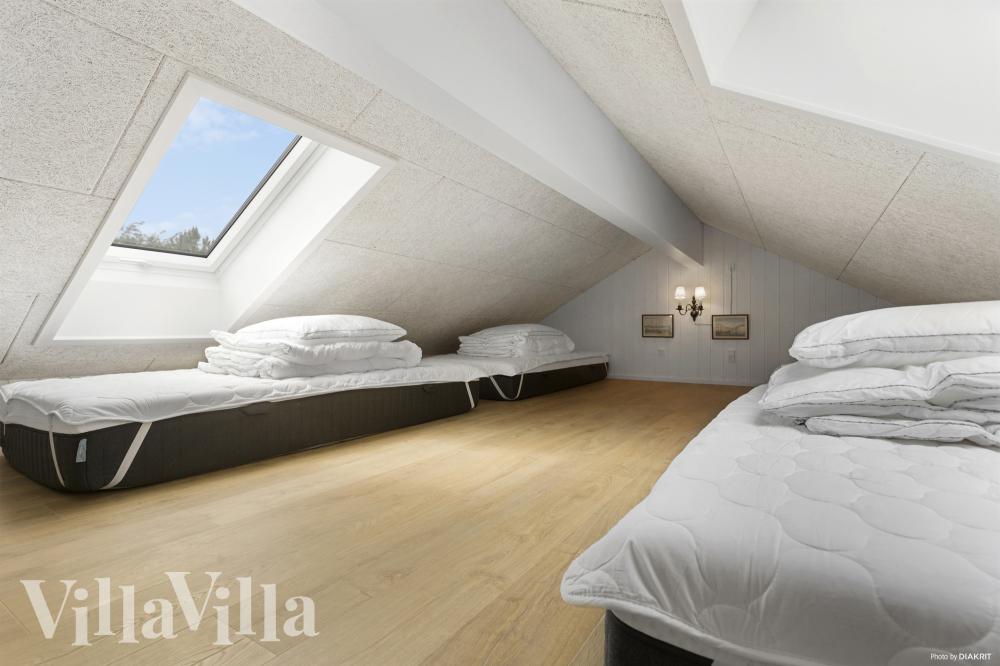 Einige der 26 Schlafgelegenheiten befinden sich im Luxusferienhaus Nr. 934 auf dem ausgebauten Dachboden