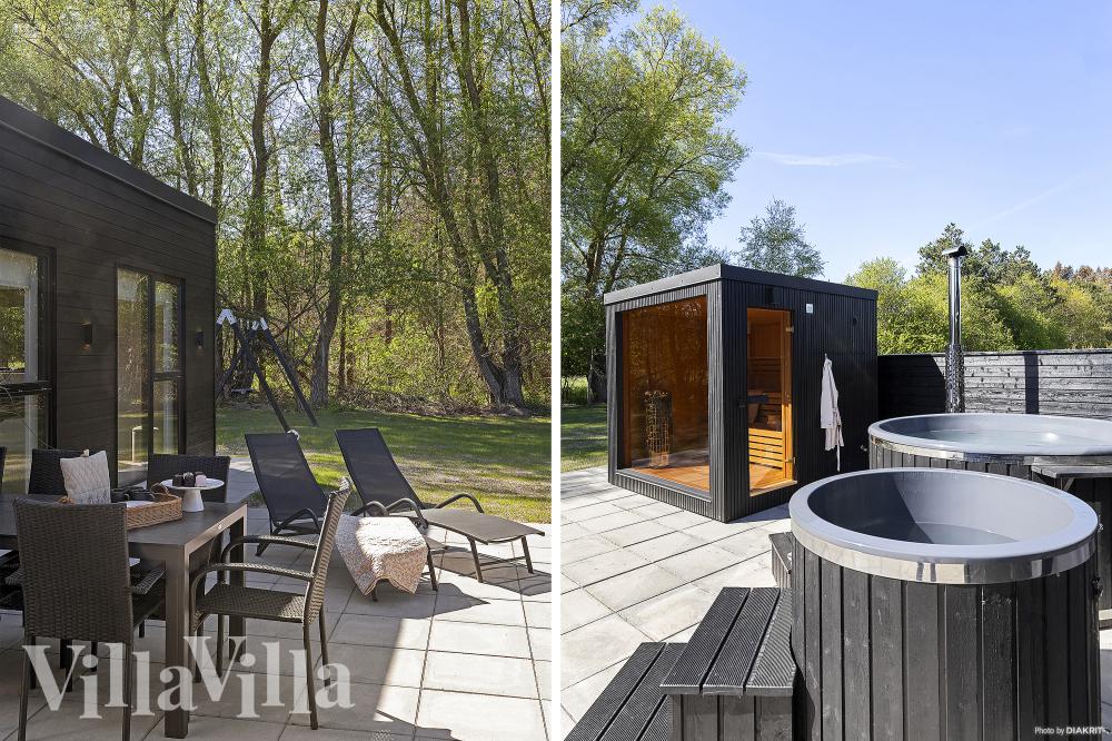 Das Luxusferienhaus Nr. 979 hat eine tolle Terrasse, die mit hochwertigen Gartenmöbeln für 16 Personen ausgestattet ist.