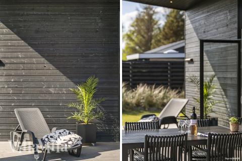 Große Terrasse am Luxusferienhaus Nr. 977 in Nordjütland.