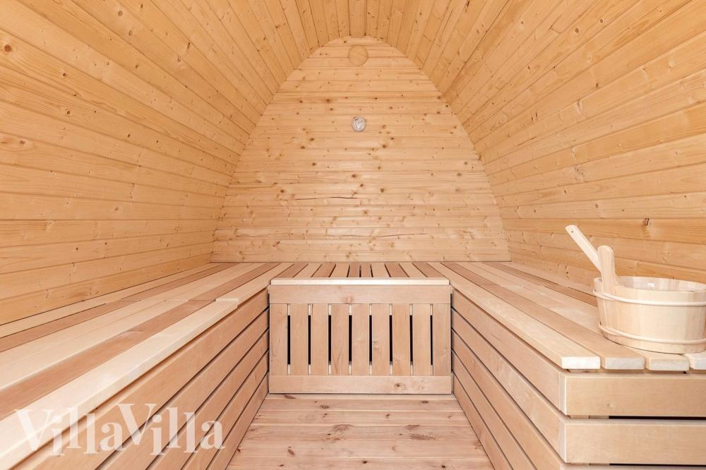 Genießen Sie die heiße Sauna im Luxusferienhaus Nr. 976 für 14 Personen