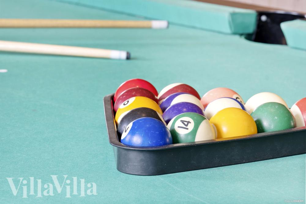 Das Luxusferienhaus 315 für 18 Personen hat einen großen Aktivitätsraum mit u. a. Billard und Darts