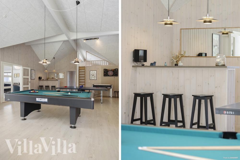 Das Luxusferienhaus 429 für 30 Personen hat einen großen Aktivitätsraum mit u. a. Billard und Darts